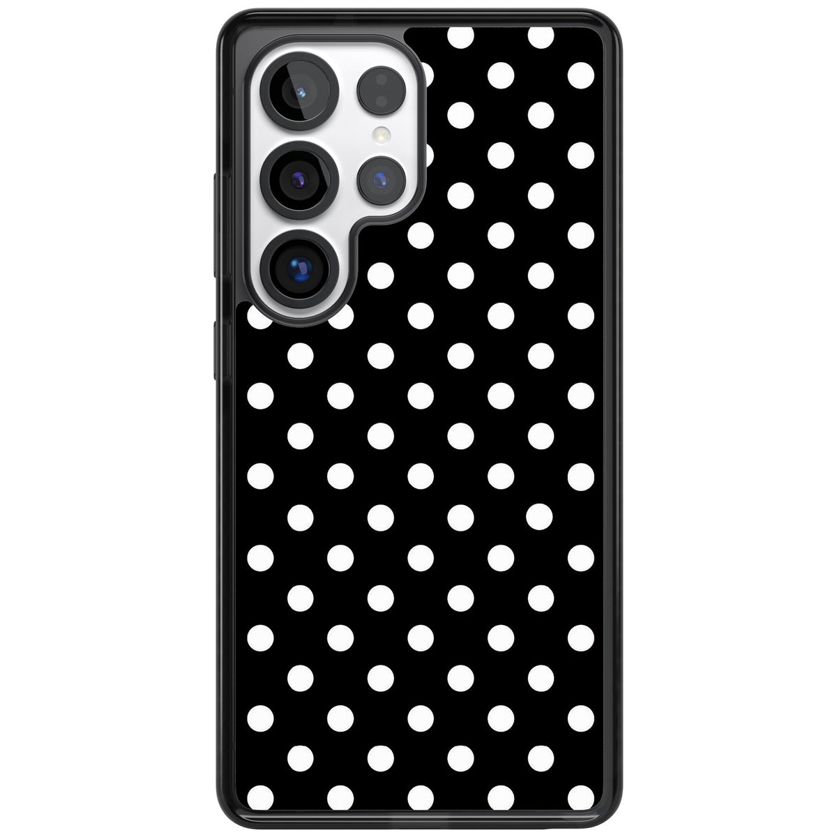 Black & White Polka Dot Samsung S25 Ultra / Samsung S26 Ultra Impact Black Phone Case front
