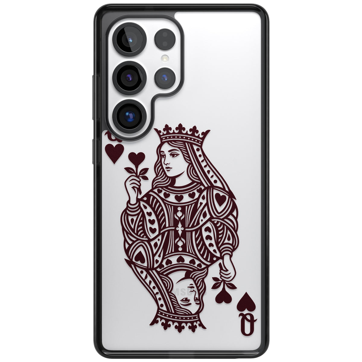 Queen Of Hearts (Burgundy) Samsung S25 Ultra / Samsung S26 Ultra Impact Black Phone Case front
