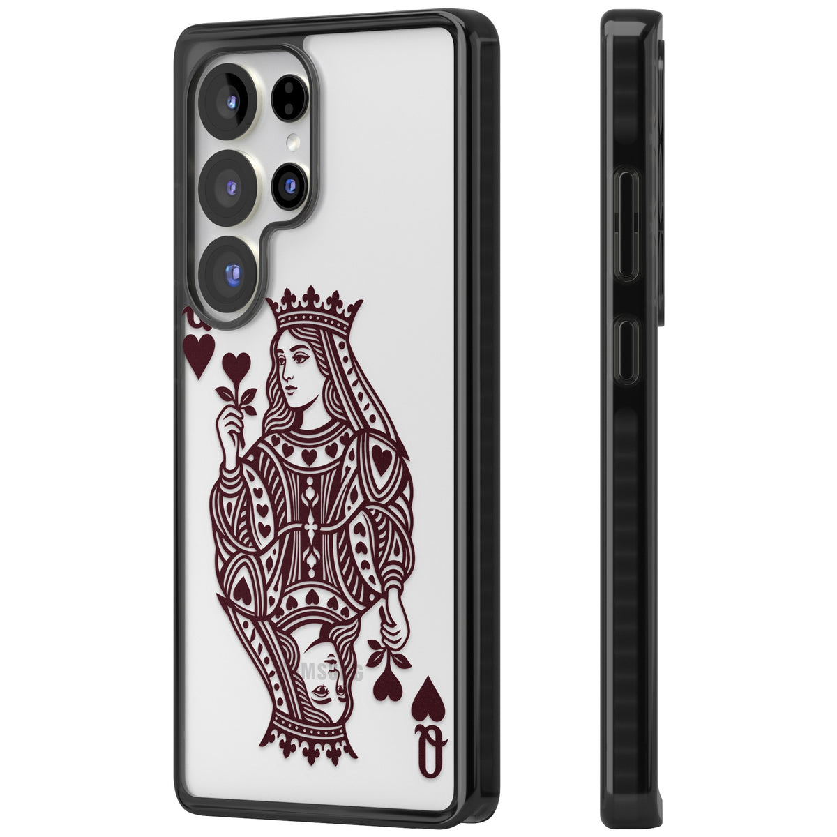 Queen Of Hearts (Burgundy) Samsung S25 Ultra / Samsung S26 Ultra Impact Black Phone Case side