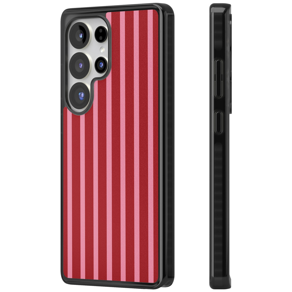 Raspberry Stripe Samsung S25 Ultra / Samsung S26 Ultra Impact Black Phone Case side
