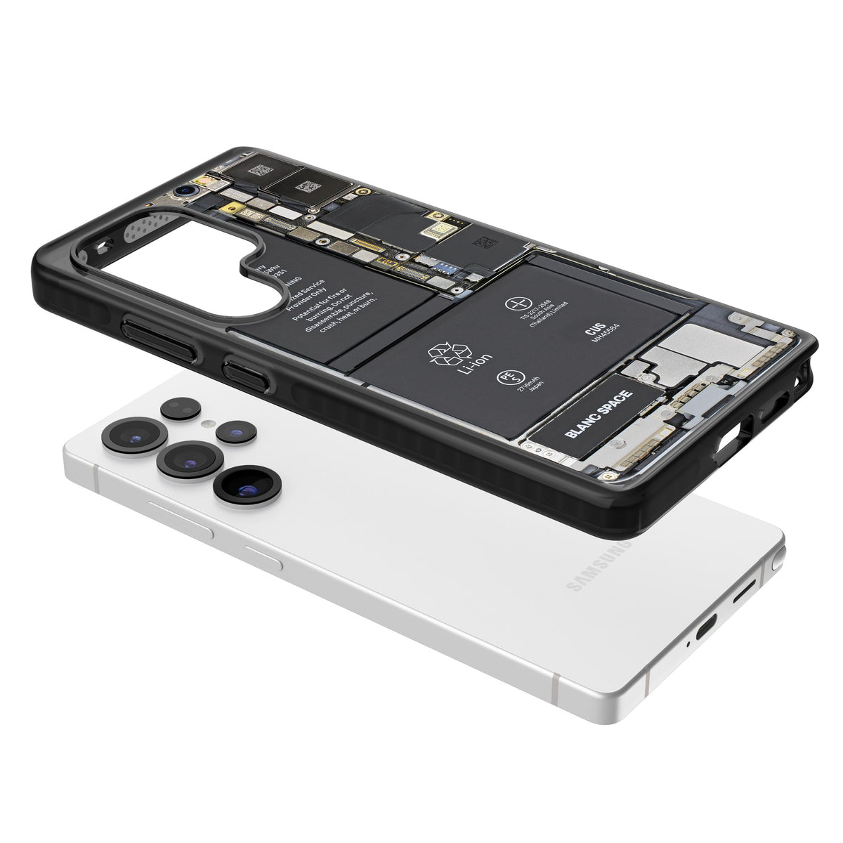 Circuit Board Samsung S25 Ultra / Samsung S26 Ultra Impact Black Phone Case angled