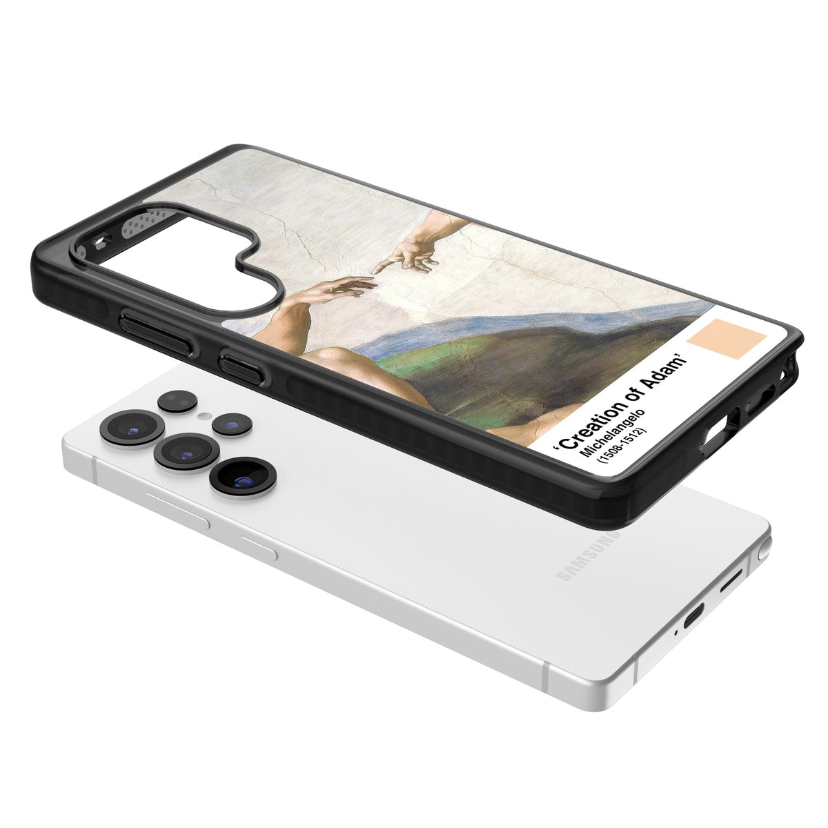 Creation Of Adam Samsung S25 Ultra / Samsung S26 Ultra Impact Black Phone Case angled