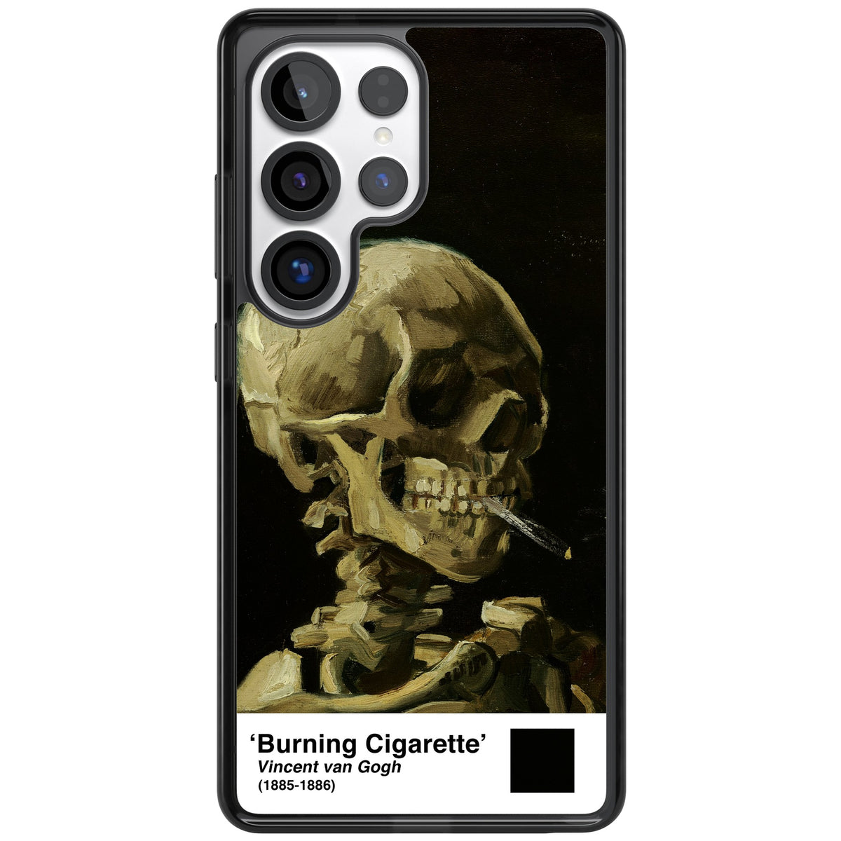 Skull Of A Skeleton With Burning Cigarette Samsung S25 Ultra / Samsung S26 Ultra Impact Black Phone Case front