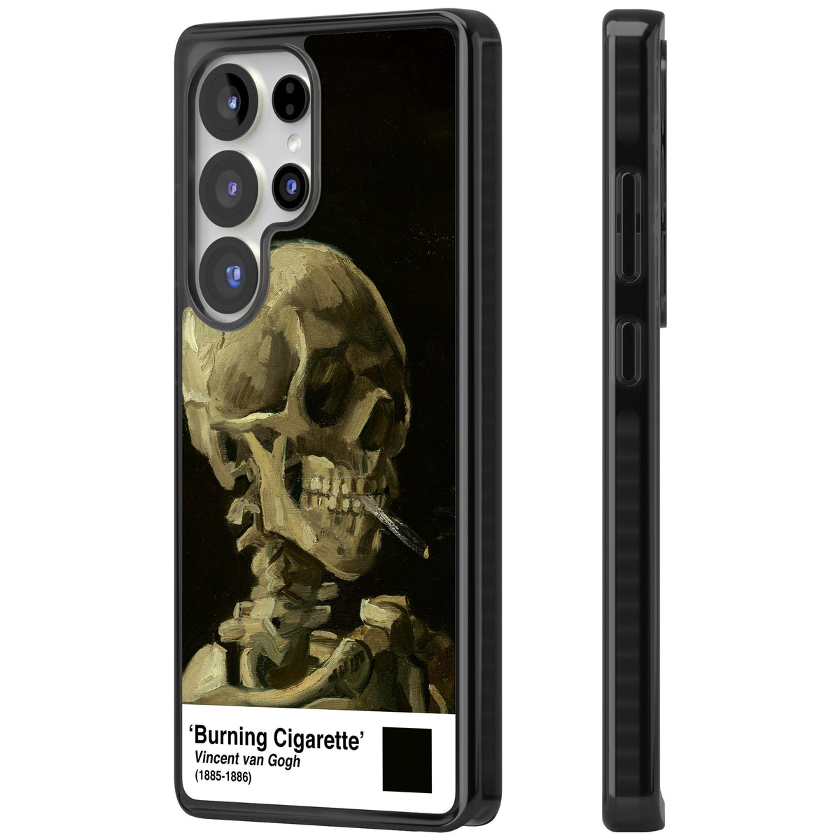 Skull Of A Skeleton With Burning Cigarette Samsung S25 Ultra / Samsung S26 Ultra Impact Black Phone Case side