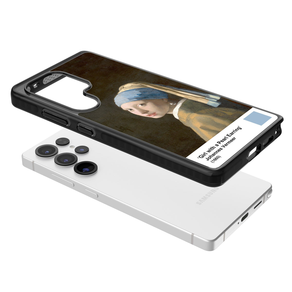 Girl With A Pearl Earring Samsung S25 Ultra / Samsung S26 Ultra Impact Black Phone Case angled