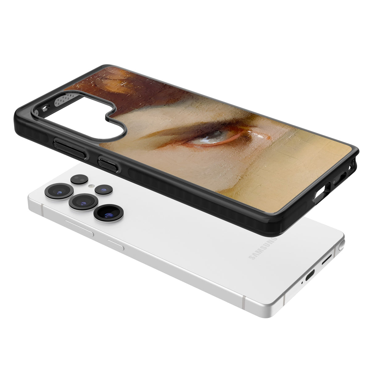 Fallen Angel Samsung S25 Ultra / Samsung S26 Ultra Impact Black Phone Case angled