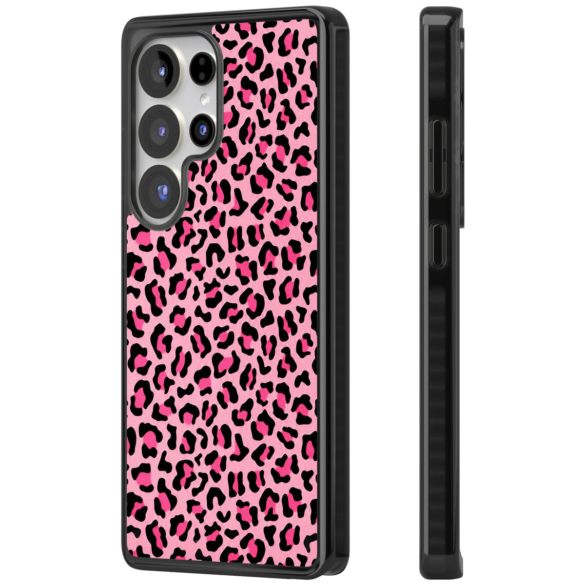 Pink Leopard Samsung S25 Ultra / Samsung S26 Ultra Impact Black Phone Case side