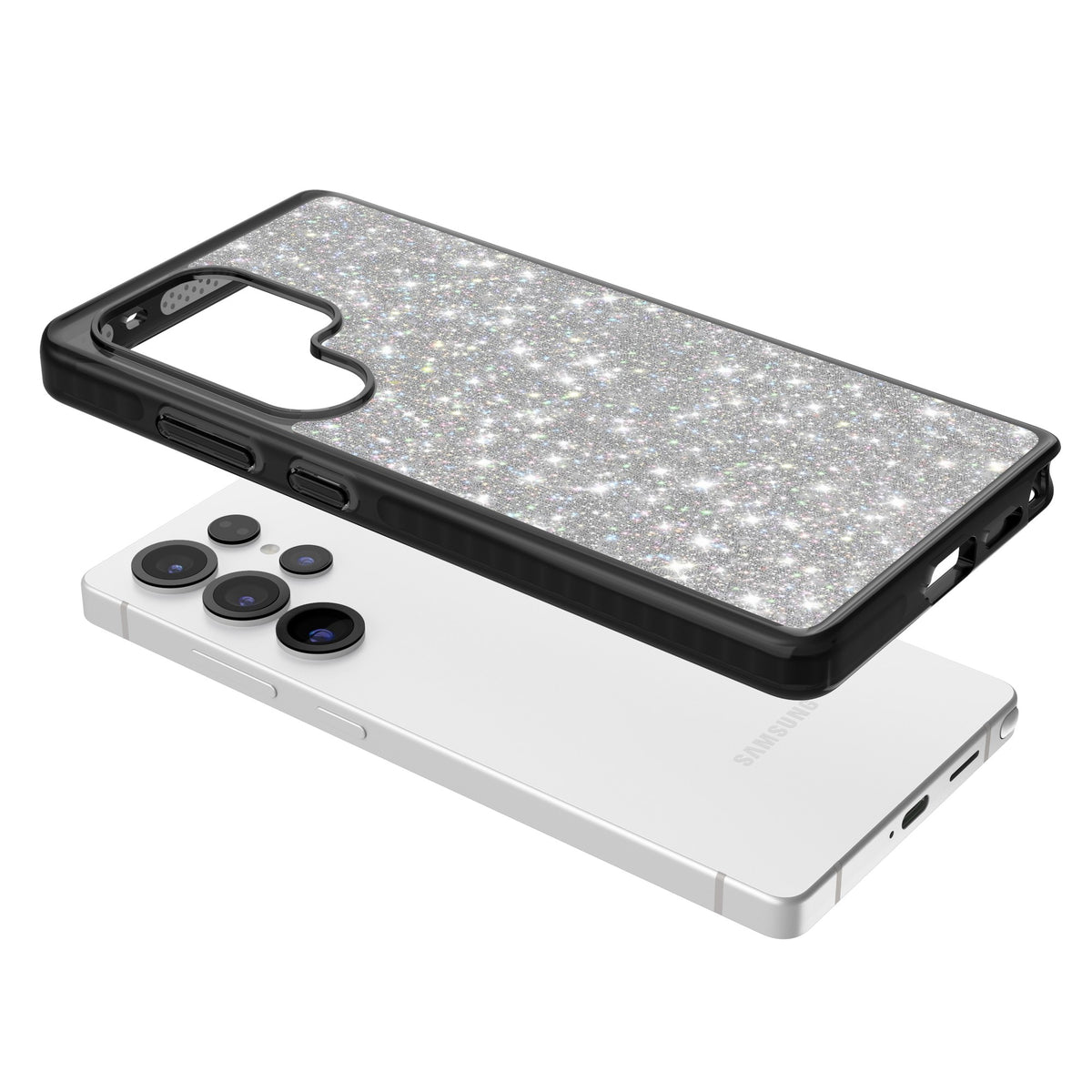 Diamond Samsung S25 Ultra / Samsung S26 Ultra Impact Black Phone Case angled