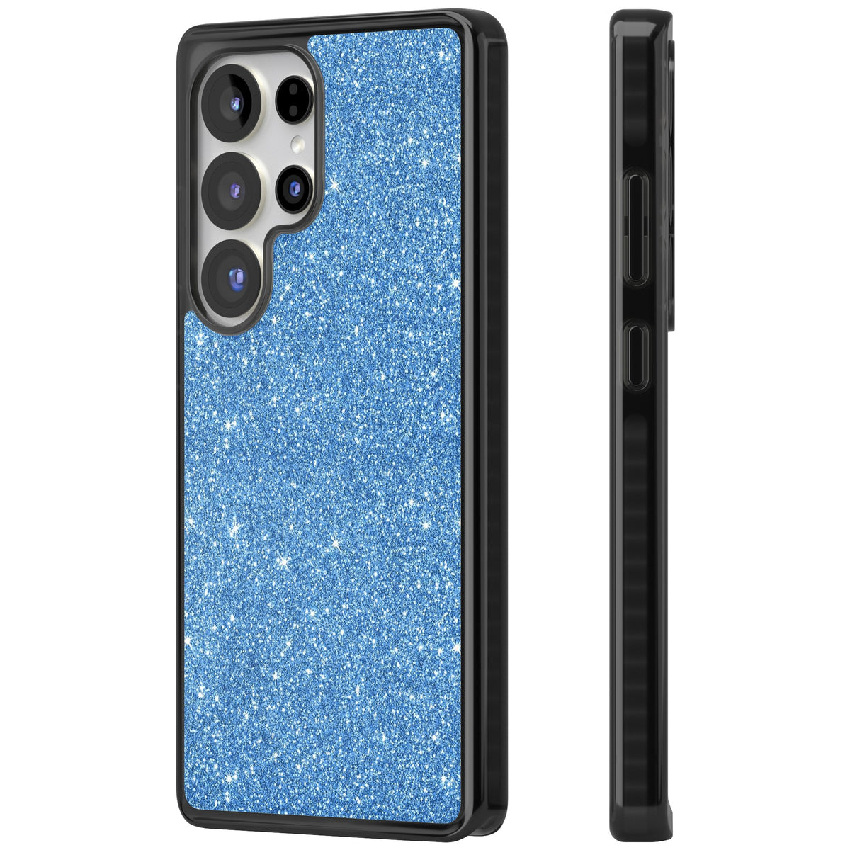Blue Glitter Samsung S25 Ultra / Samsung S26 Ultra Impact Black Phone Case side