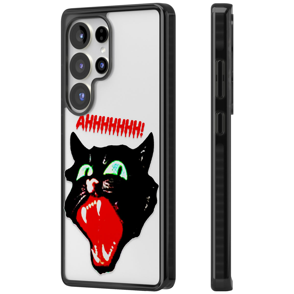 AHH! Cat Samsung S25 Ultra / Samsung S26 Ultra Impact Black Phone Case side