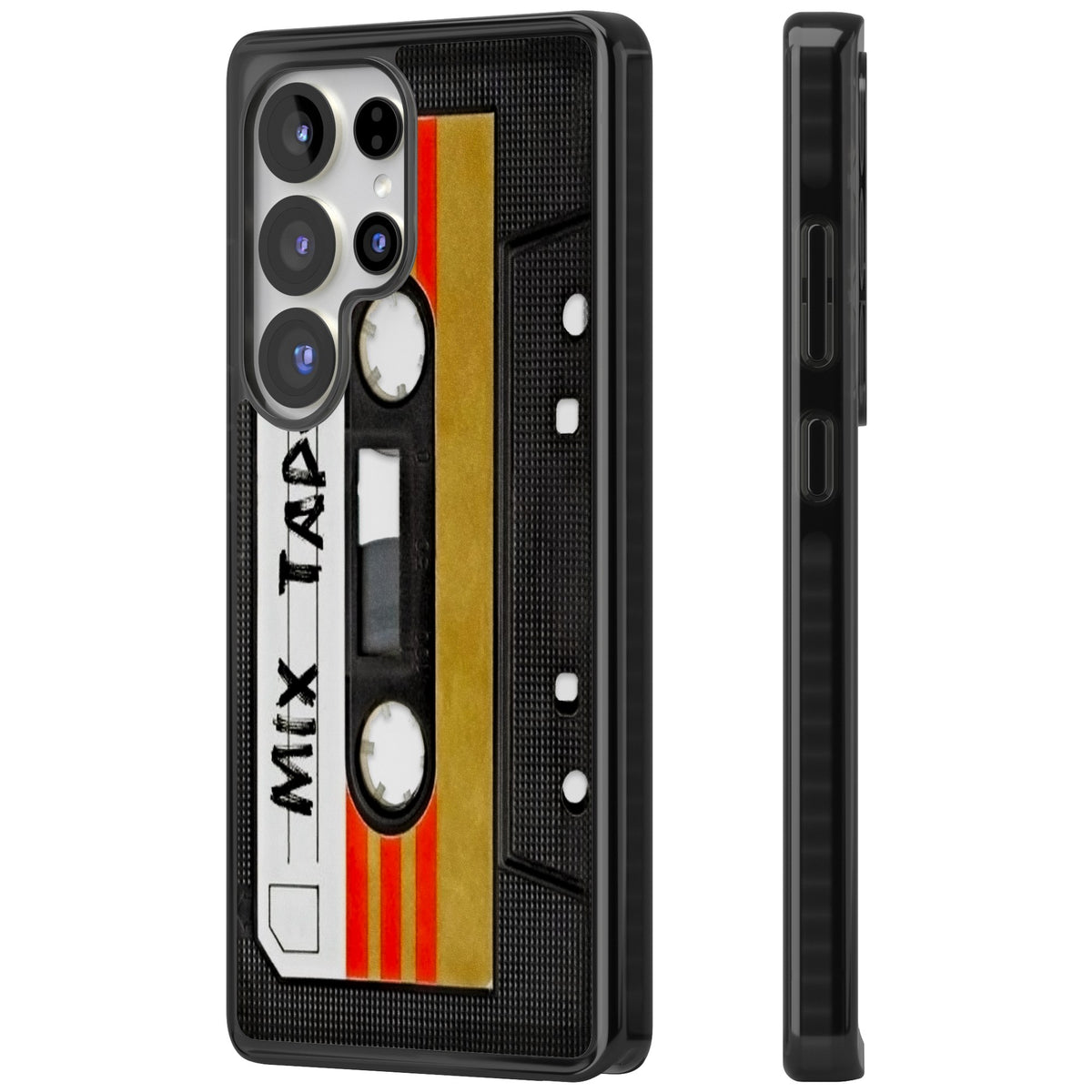 Retro Mix Tape Samsung S25 Ultra / Samsung S26 Ultra Impact Black Phone Case side