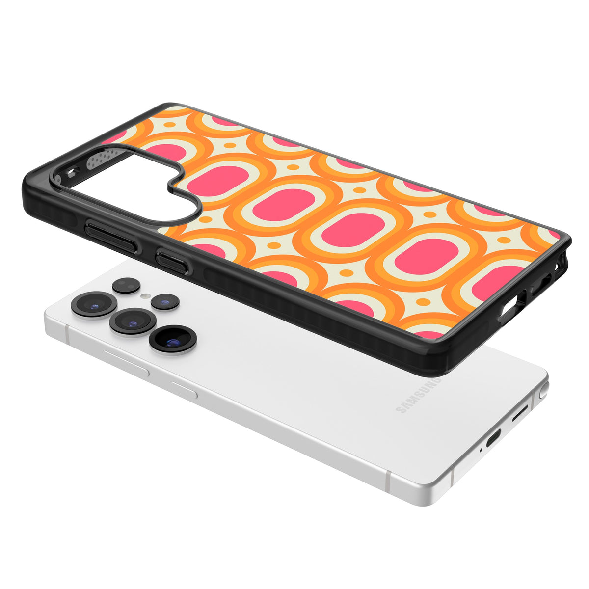 Groovy Sunset Samsung S25 Ultra / Samsung S26 Ultra Impact Black Phone Case angled
