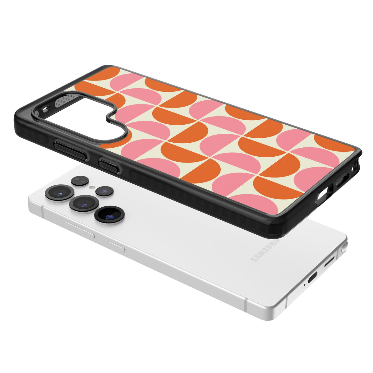 Boho Bauhaus Samsung S25 Ultra / Samsung S26 Ultra Impact Black Phone Case angled