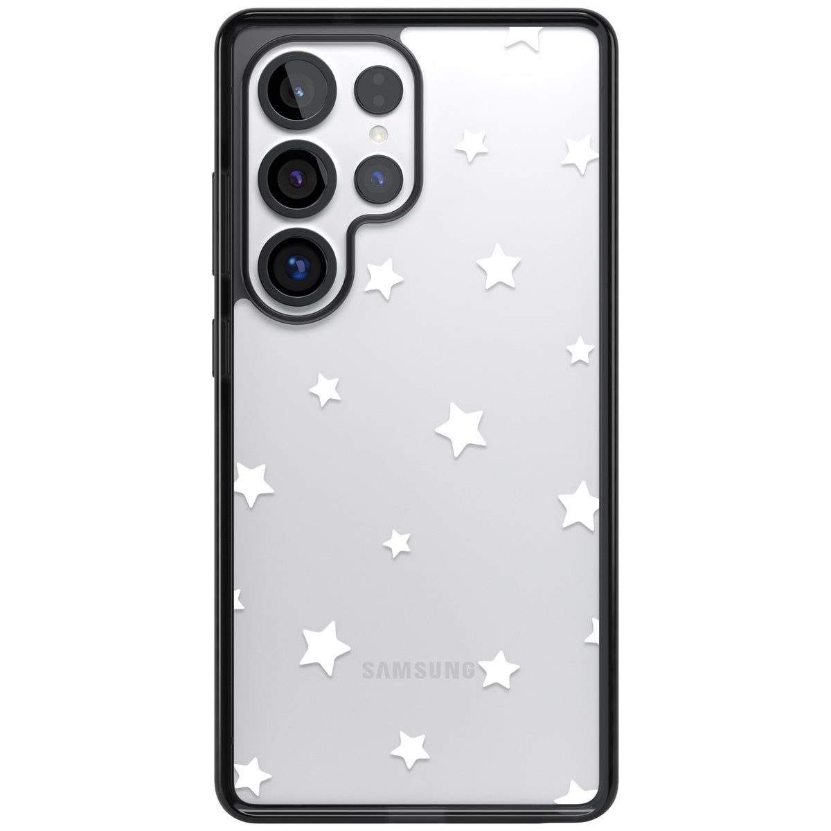 Minimal White Stars Samsung S25 Ultra / Samsung S26 Ultra Impact Black Phone Case front