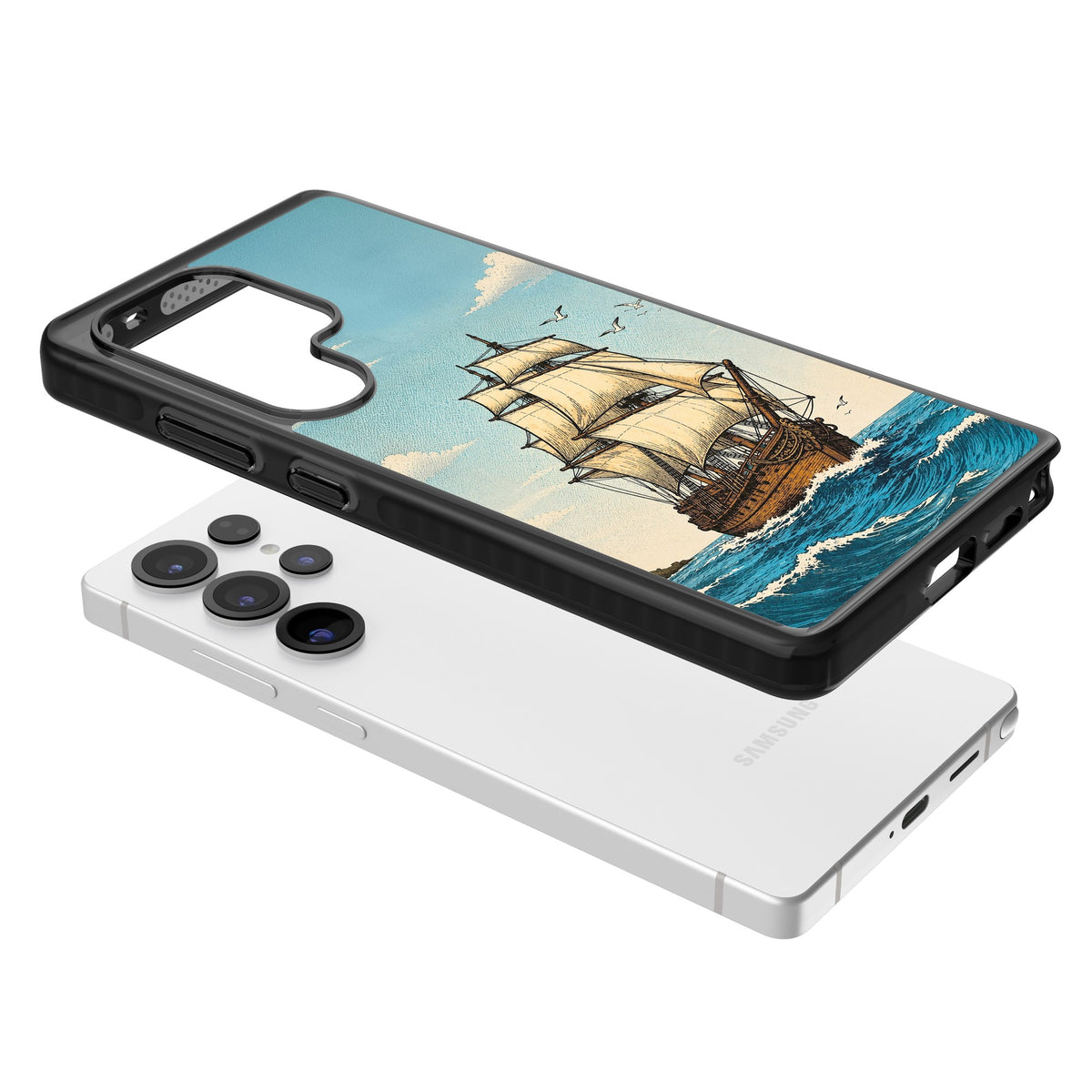 Ship at Sea Samsung S25 Ultra / Samsung S26 Ultra Impact Black Phone Case angled