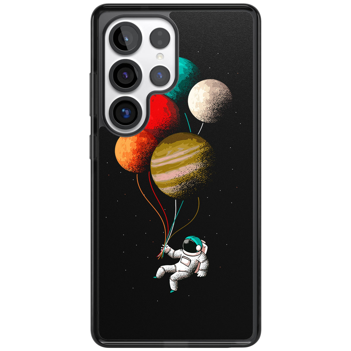 Astronaut Balloon Planets Samsung S25 Ultra / Samsung S26 Ultra Impact Black Phone Case front