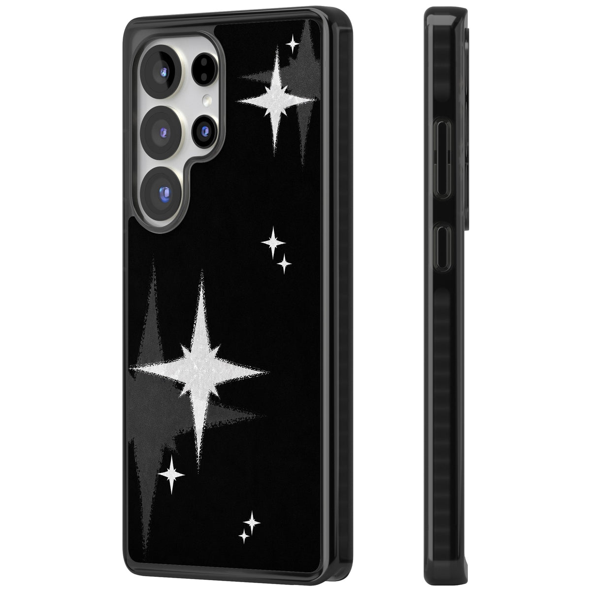 Black Sparkle Samsung S25 Ultra / Samsung S26 Ultra Impact Black Phone Case side