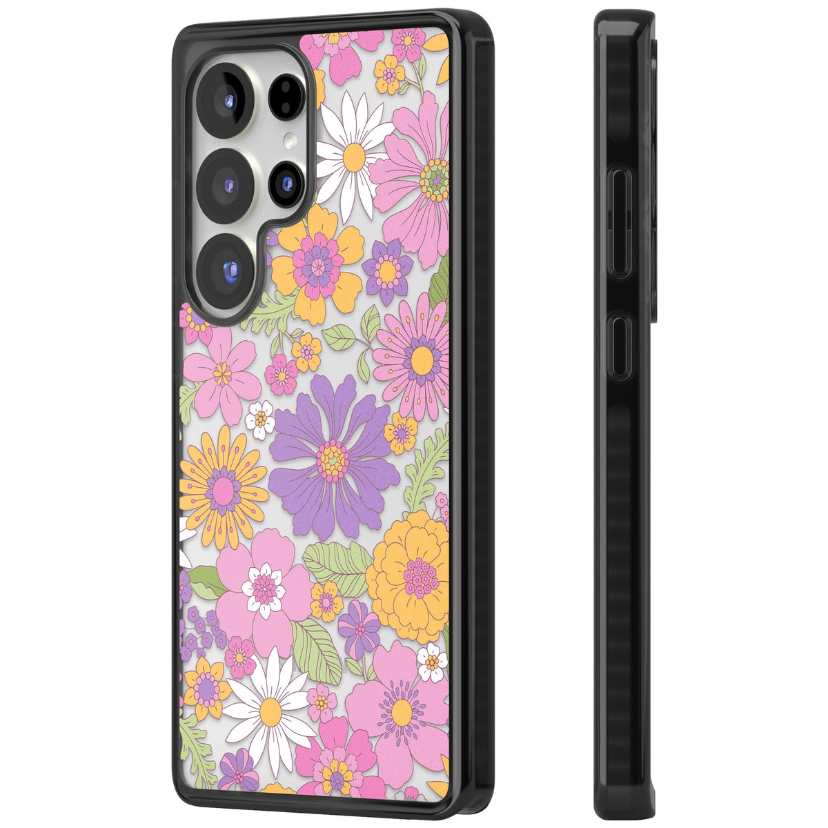 Soft Flowers Samsung S25 Ultra / Samsung S26 Ultra Impact Black Phone Case side