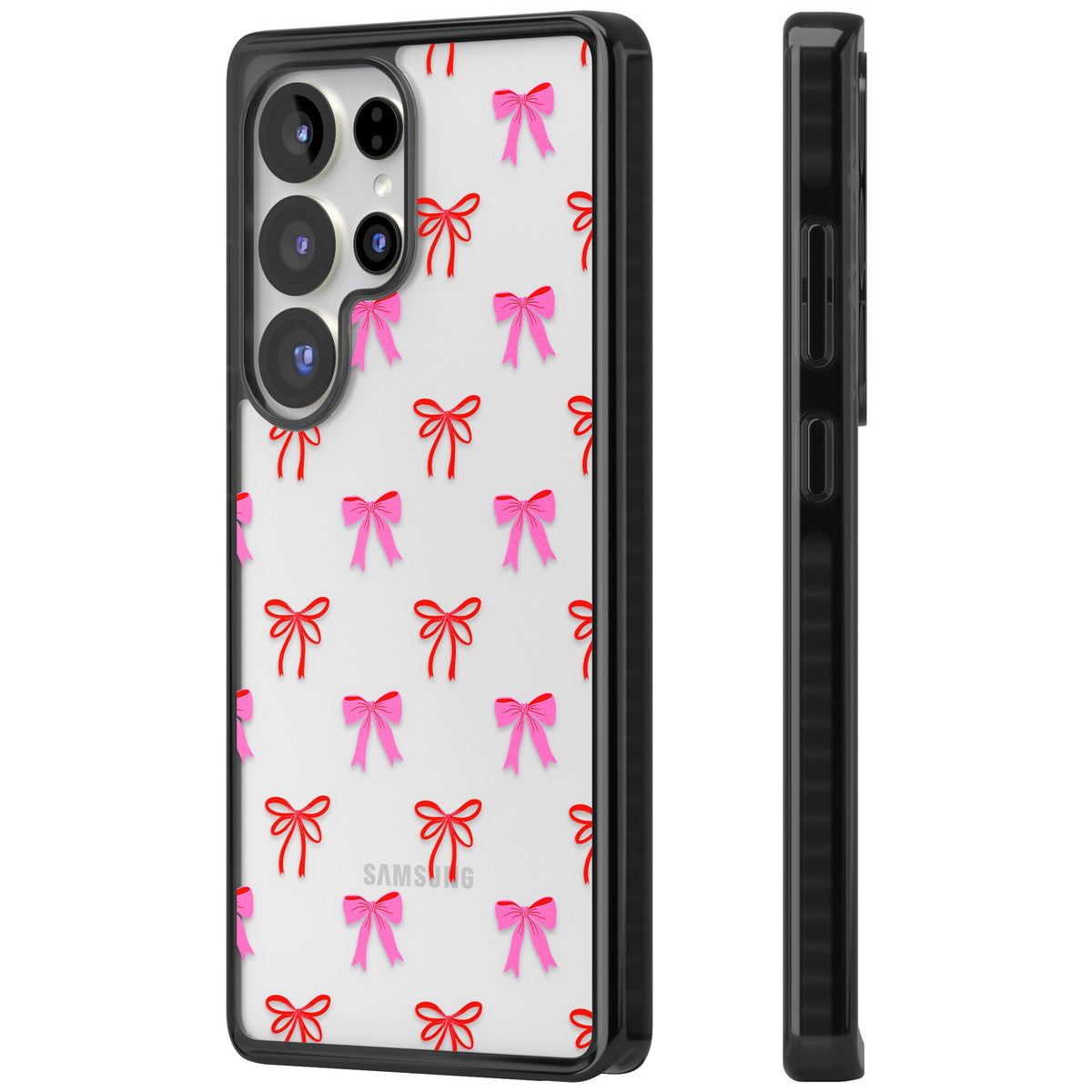 Cute Bow Pattern Samsung S25 Ultra / Samsung S26 Ultra Impact Black Phone Case side