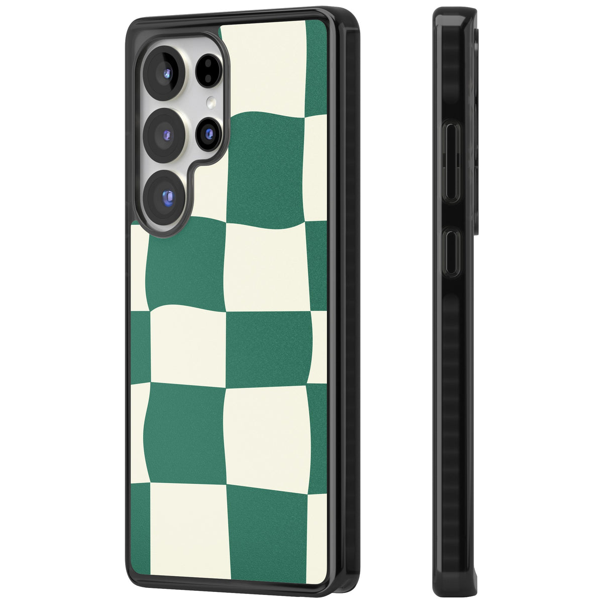 Matcha Wavy Check Samsung S25 Ultra / Samsung S26 Ultra Impact Black Phone Case side