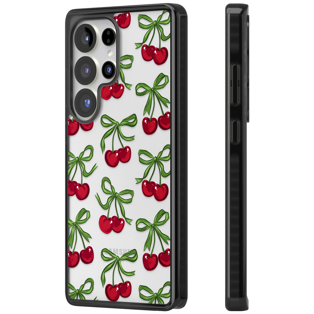 Cherry Bows Samsung S25 Ultra / Samsung S26 Ultra Impact Black Phone Case side