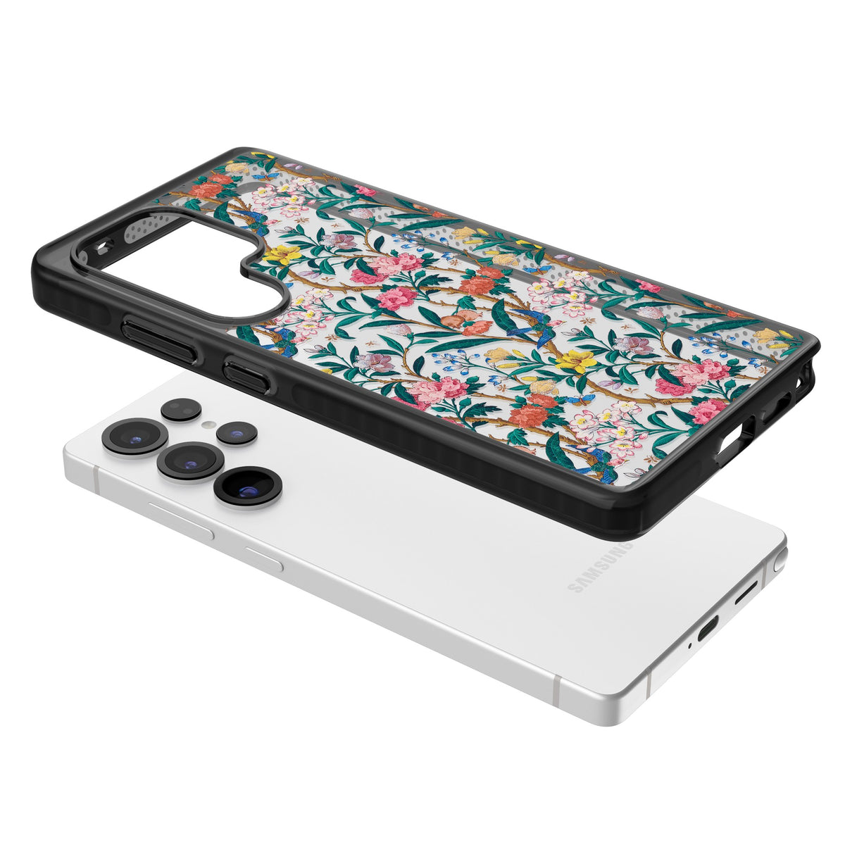 Vines & Flowers Samsung S25 Ultra / Samsung S26 Ultra Impact Black Phone Case angled