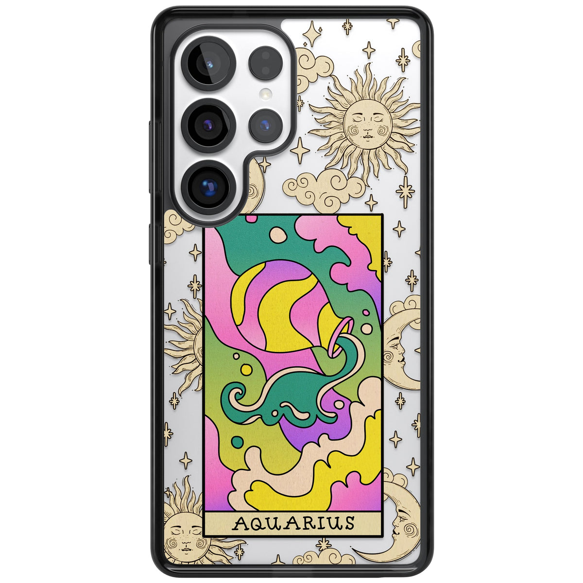 Celestial Zodiac Aquarius Samsung S25 Ultra / Samsung S26 Ultra Impact Black Phone Case front