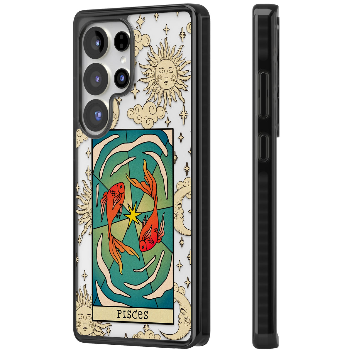 Celestial Zodiac Pisces Samsung S25 Ultra / Samsung S26 Ultra Impact Black Phone Case side