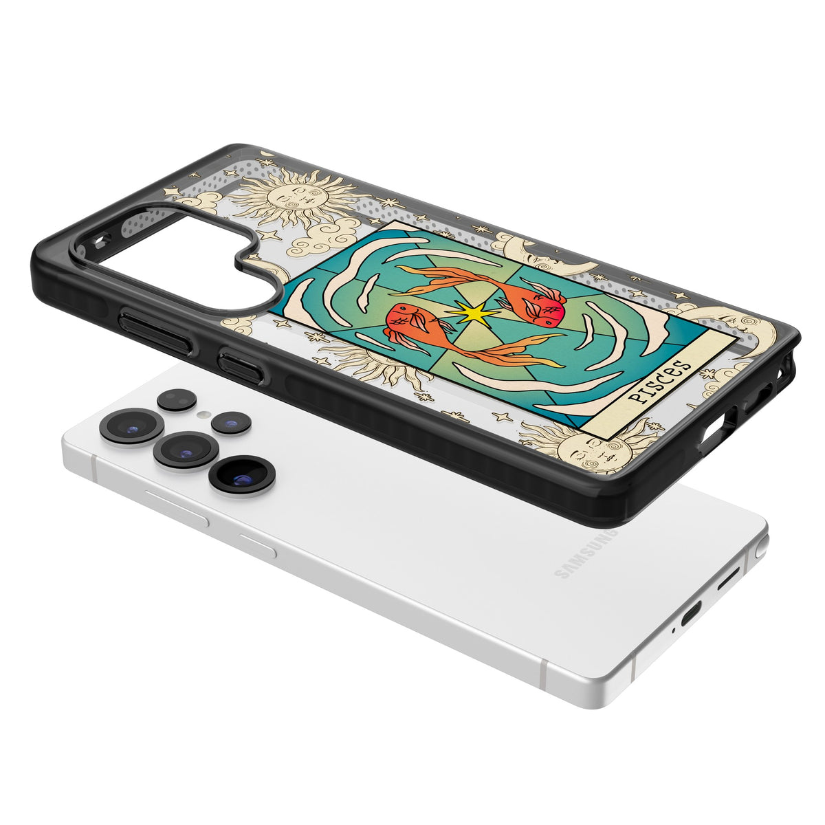 Celestial Zodiac Pisces Samsung S25 Ultra / Samsung S26 Ultra Impact Black Phone Case angled