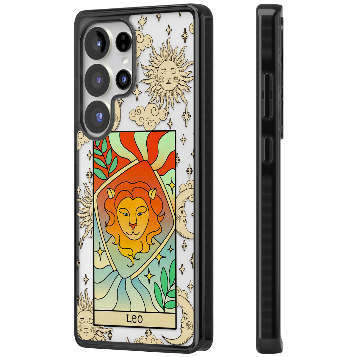 Celestial Zodiac Leo Samsung S25 Ultra / Samsung S26 Ultra Impact Black Phone Case side