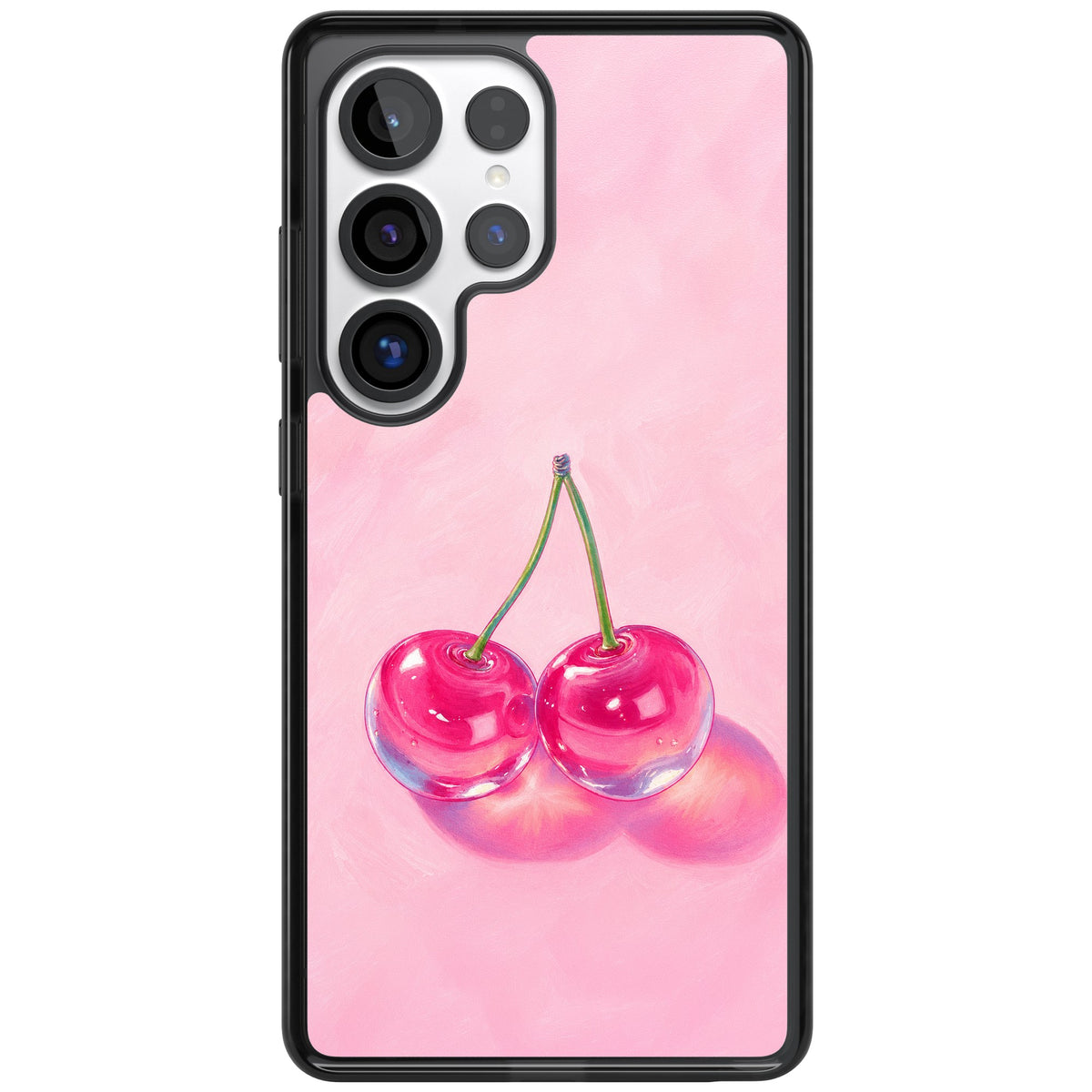Pink Glass Cherry Samsung S25 Ultra / Samsung S26 Ultra Impact Black Phone Case front