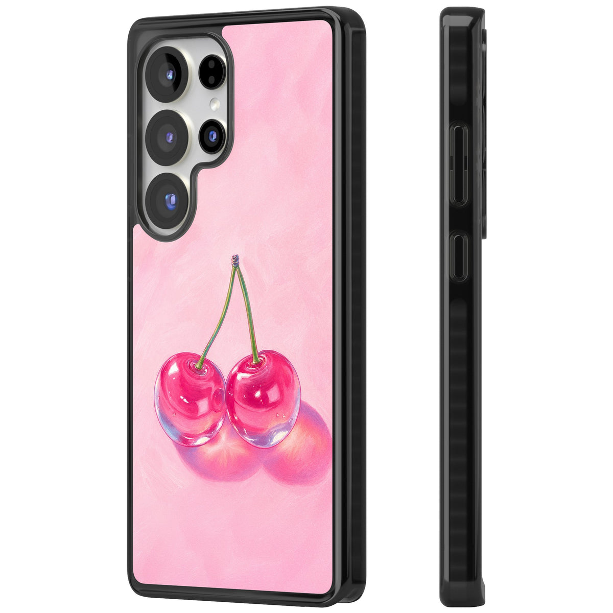 Pink Glass Cherry Samsung S25 Ultra / Samsung S26 Ultra Impact Black Phone Case side