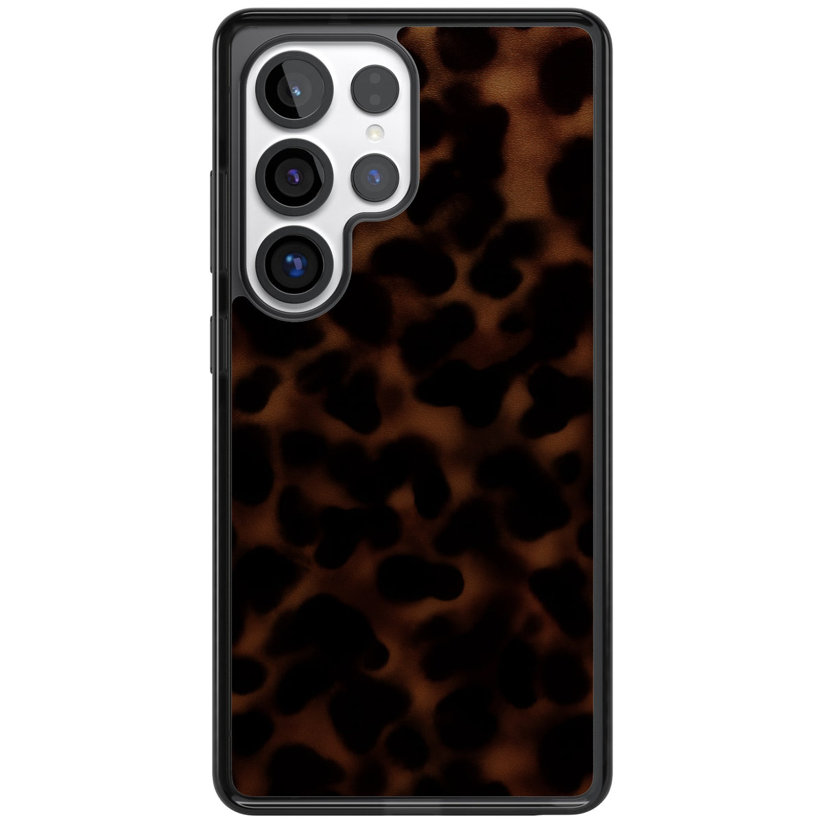 Dark Tortoise Shell old money iPhone case featuring a dark tortoiseshell pattern with amber and black animal print tones Samsung S25 Ultra / Samsung S26 Ultra Impact Black Phone Case front