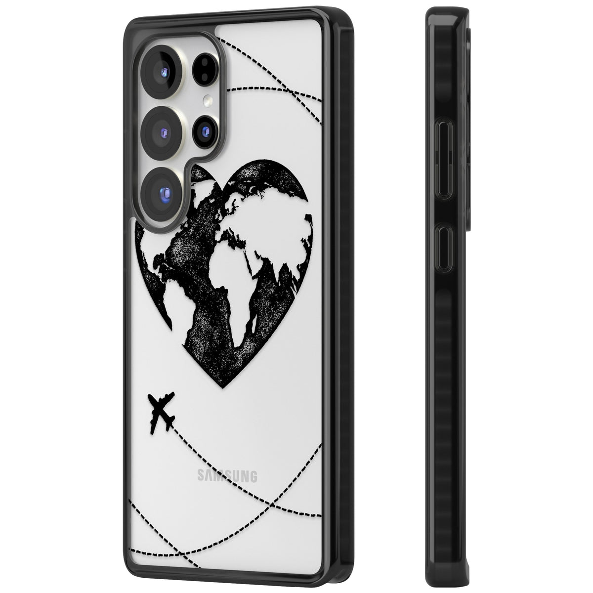 Globe Heart Samsung S25 Ultra / Samsung S26 Ultra Impact Black Phone Case side