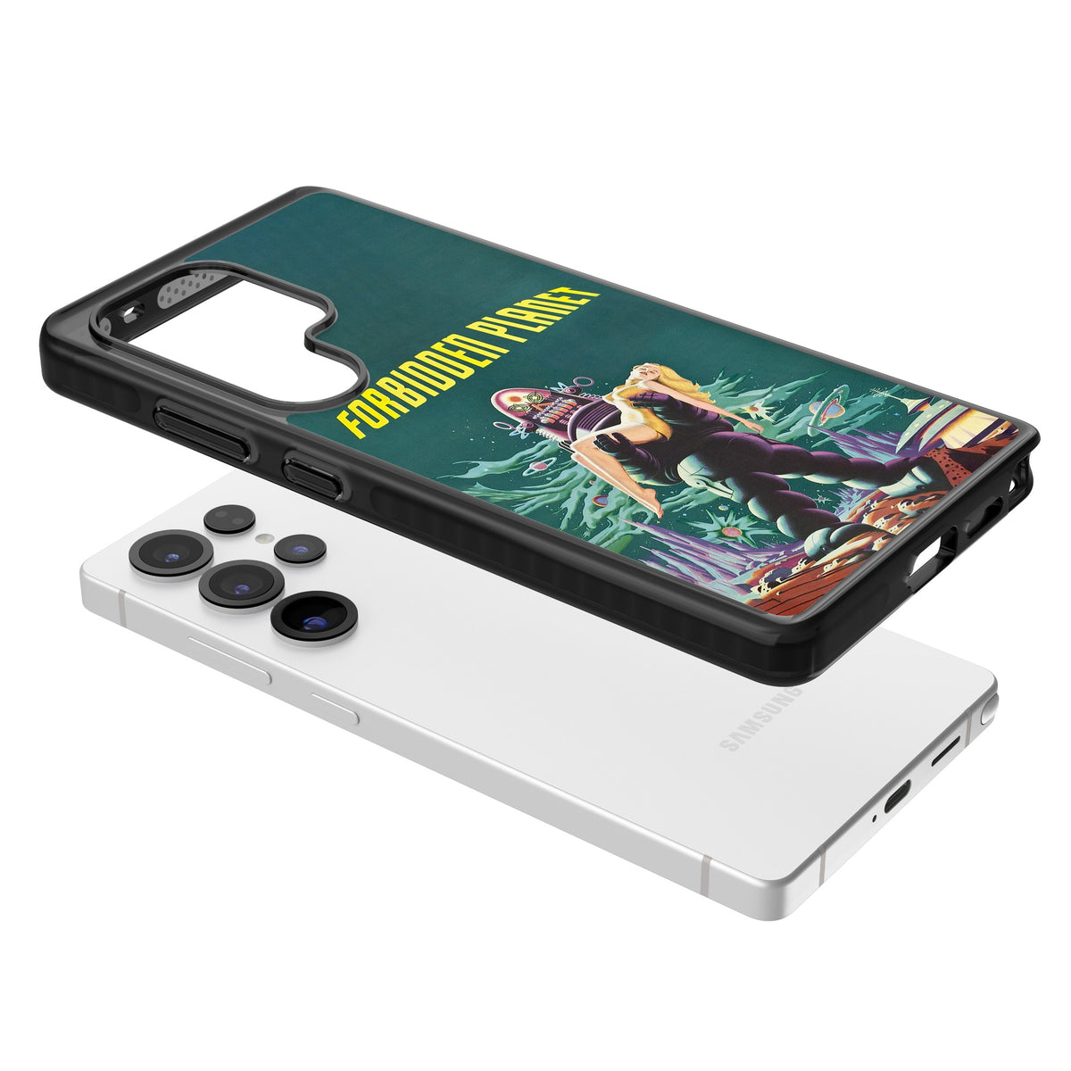 Forbidden Planet Poster Samsung S25 Ultra / Samsung S26 Ultra Impact Black Phone Case angled