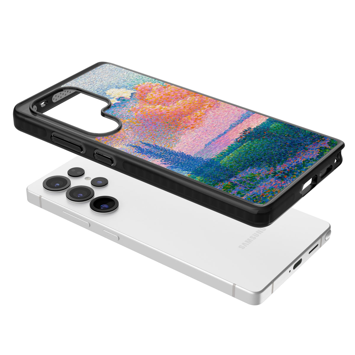 The Pink Cloud Samsung S25 Ultra / Samsung S26 Ultra Impact Black Phone Case angled