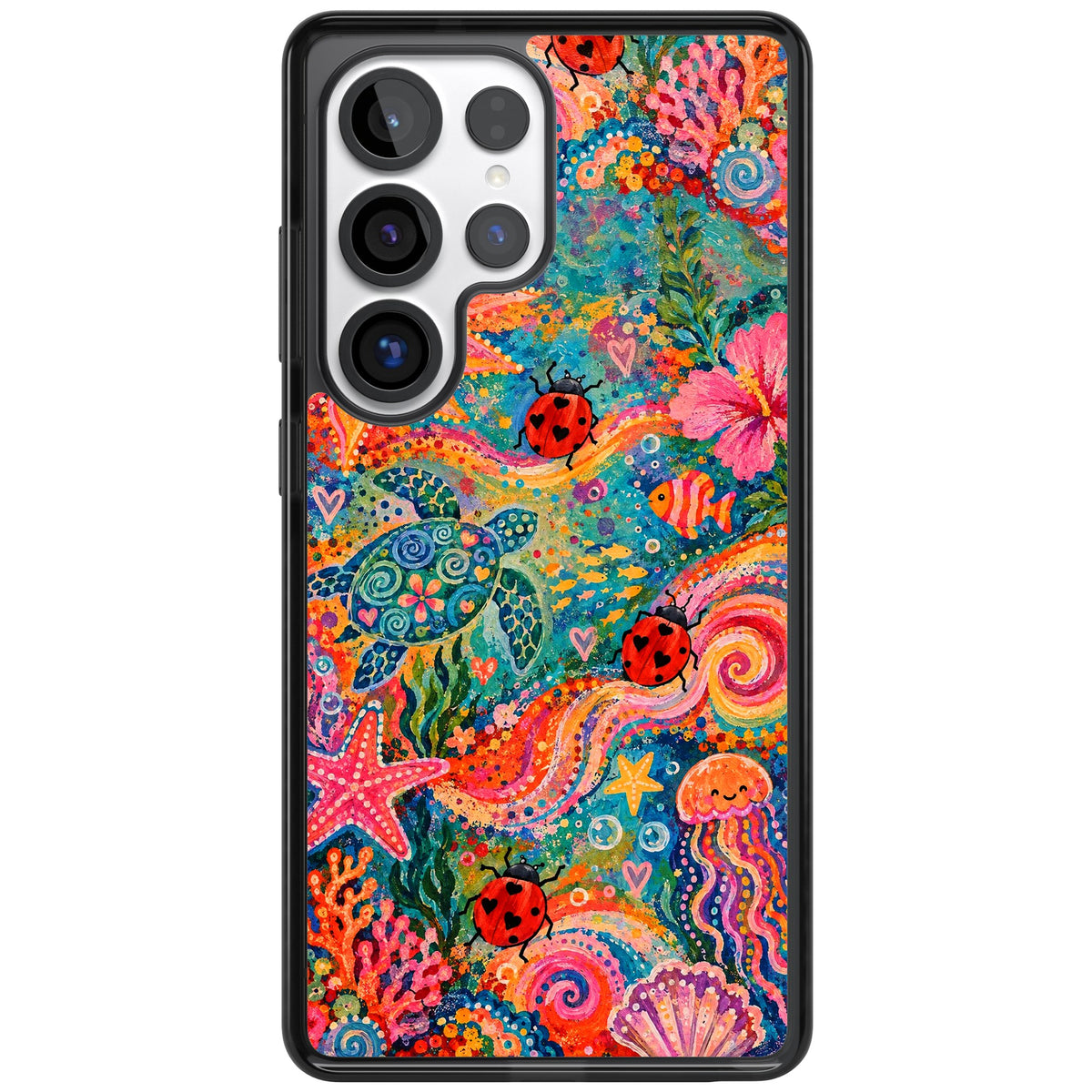 Coral Whimsy Samsung S25 Ultra / Samsung S26 Ultra Impact Black Phone Case front