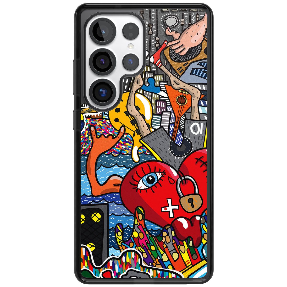 Crowd Tsunami Samsung S25 Ultra / Samsung S26 Ultra Impact Black Phone Case front