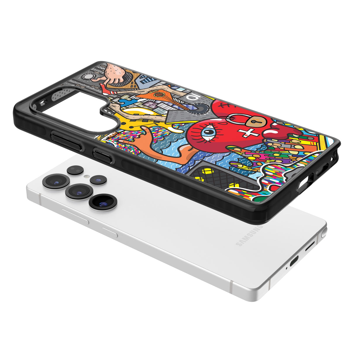 Crowd Tsunami Samsung S25 Ultra / Samsung S26 Ultra Impact Black Phone Case angled