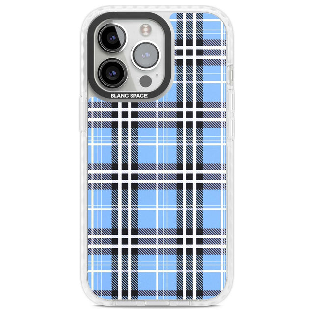 Blue Plaid Phone Case iPhone 15 Pro Max / Magsafe Impact Case,iPhone 15 Plus / Magsafe Impact Case,iPhone 15 Pro / Magsafe Impact Case,iPhone 15 / Magsafe Impact Case Blanc Space