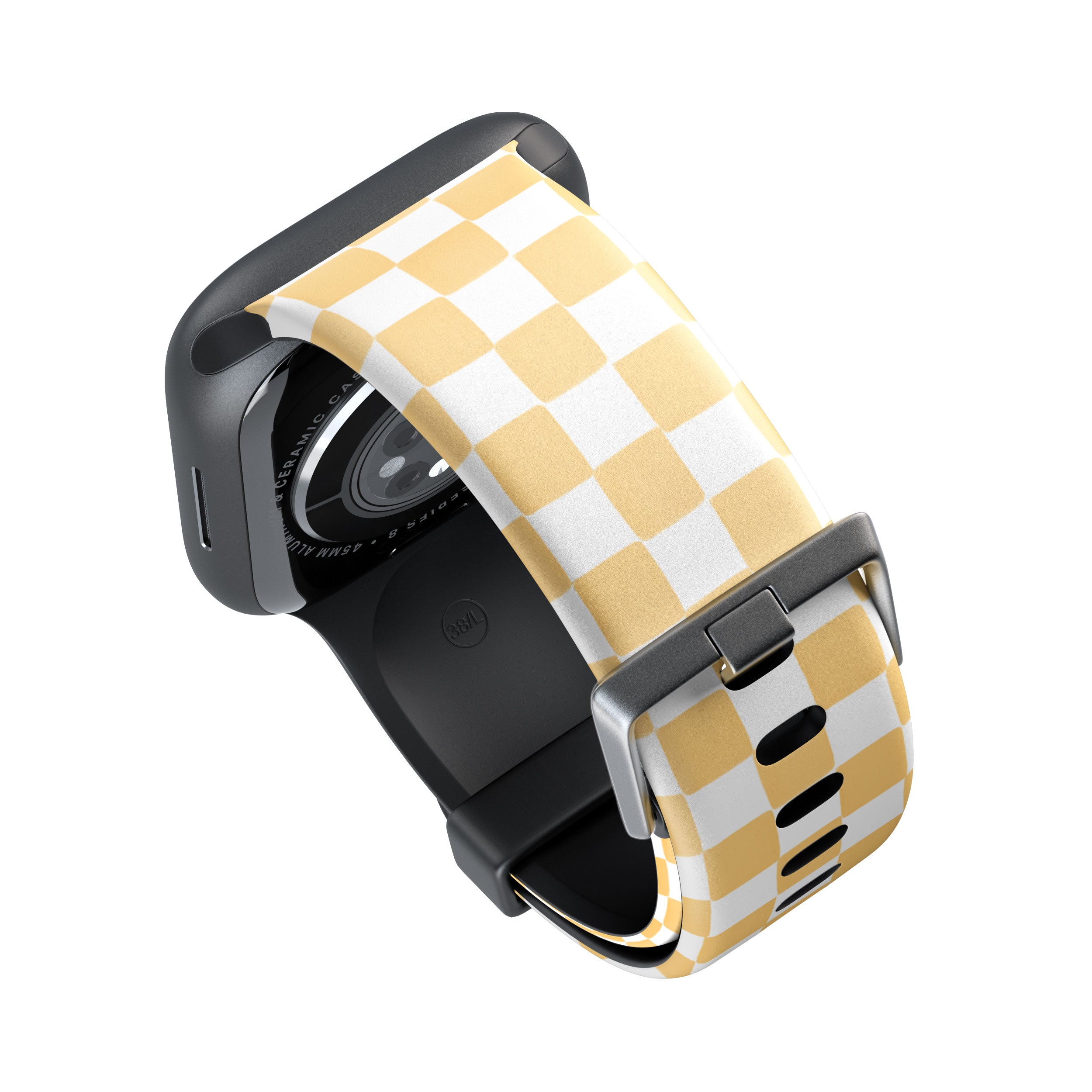 Yellow & White Checked Apple Watch Strap - 38mm / 40mm / 41mm