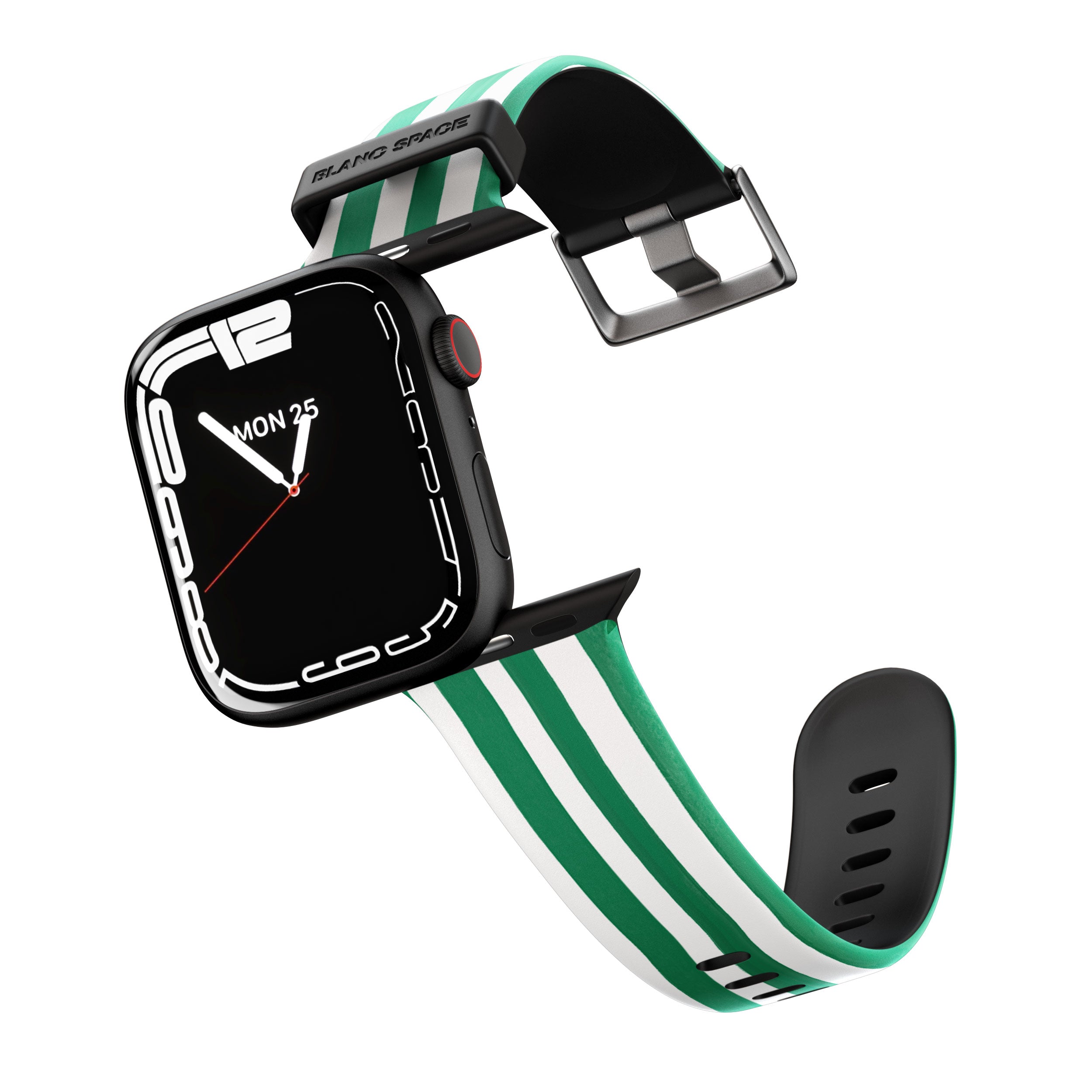 Green & White Striped Apple Watch Strap - 38mm / 40mm / 41mm