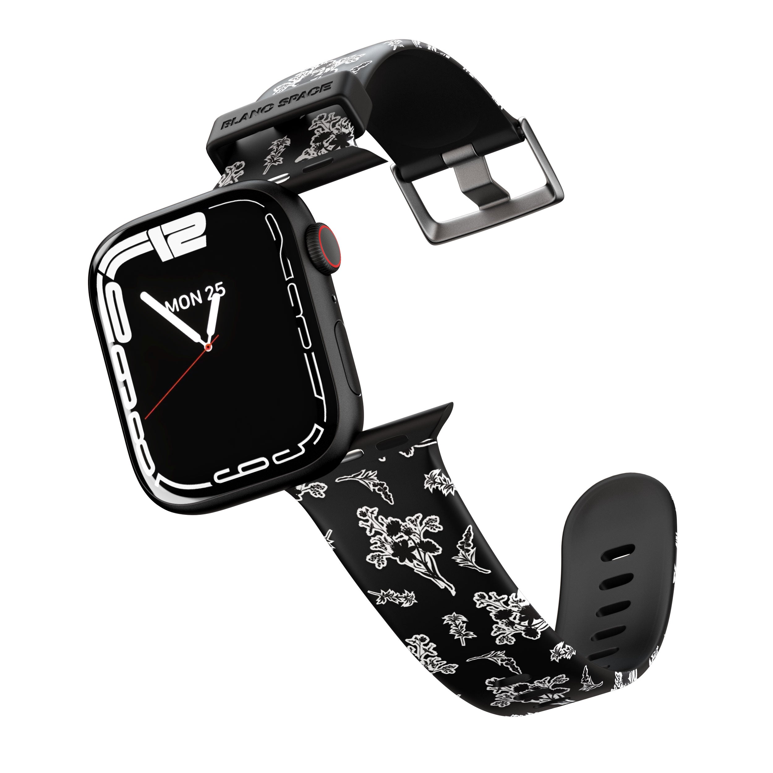 Black Sticker Wildflowers Apple Watch Strap - 38mm / 40mm / 41mm