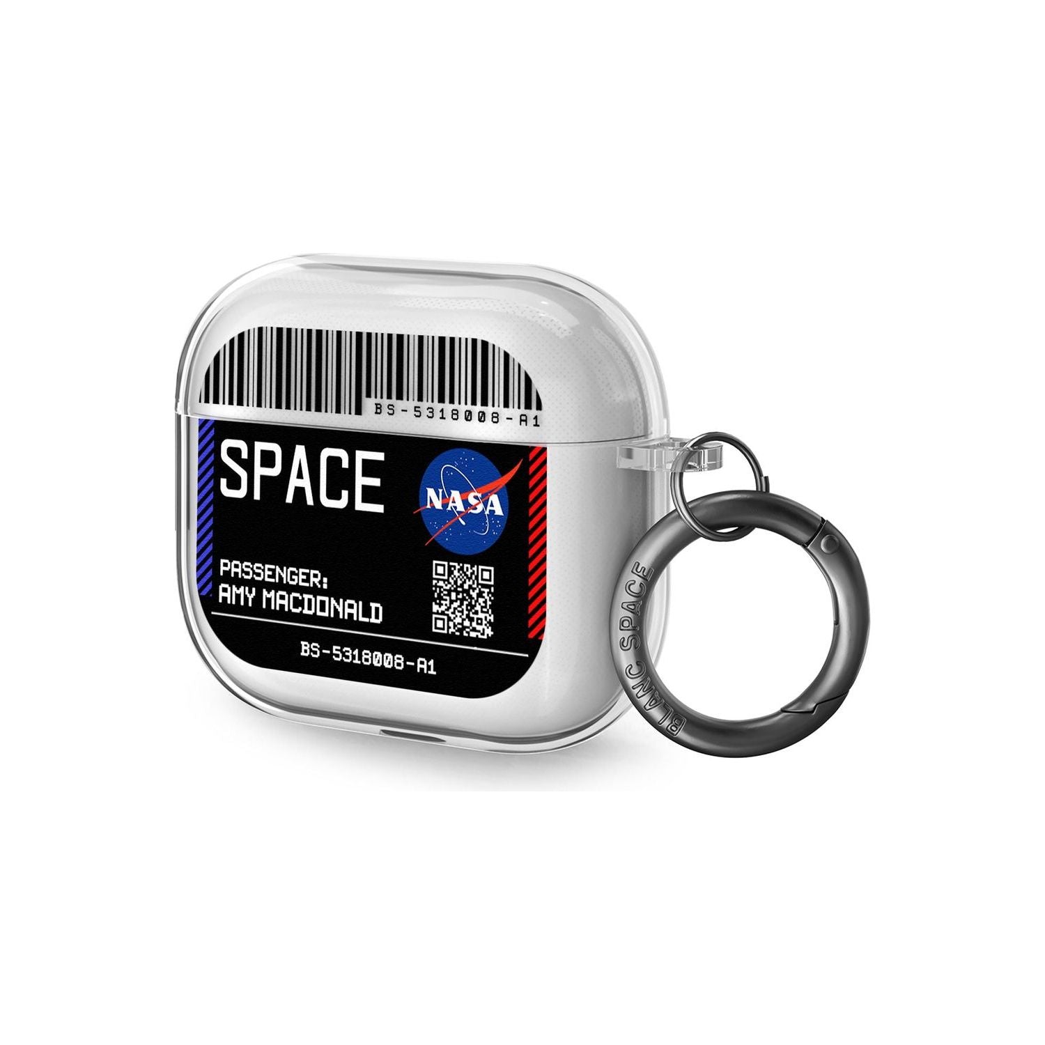 Personalised NASA Boarding Pass (Dark) AirPods Case (3rd Generation)