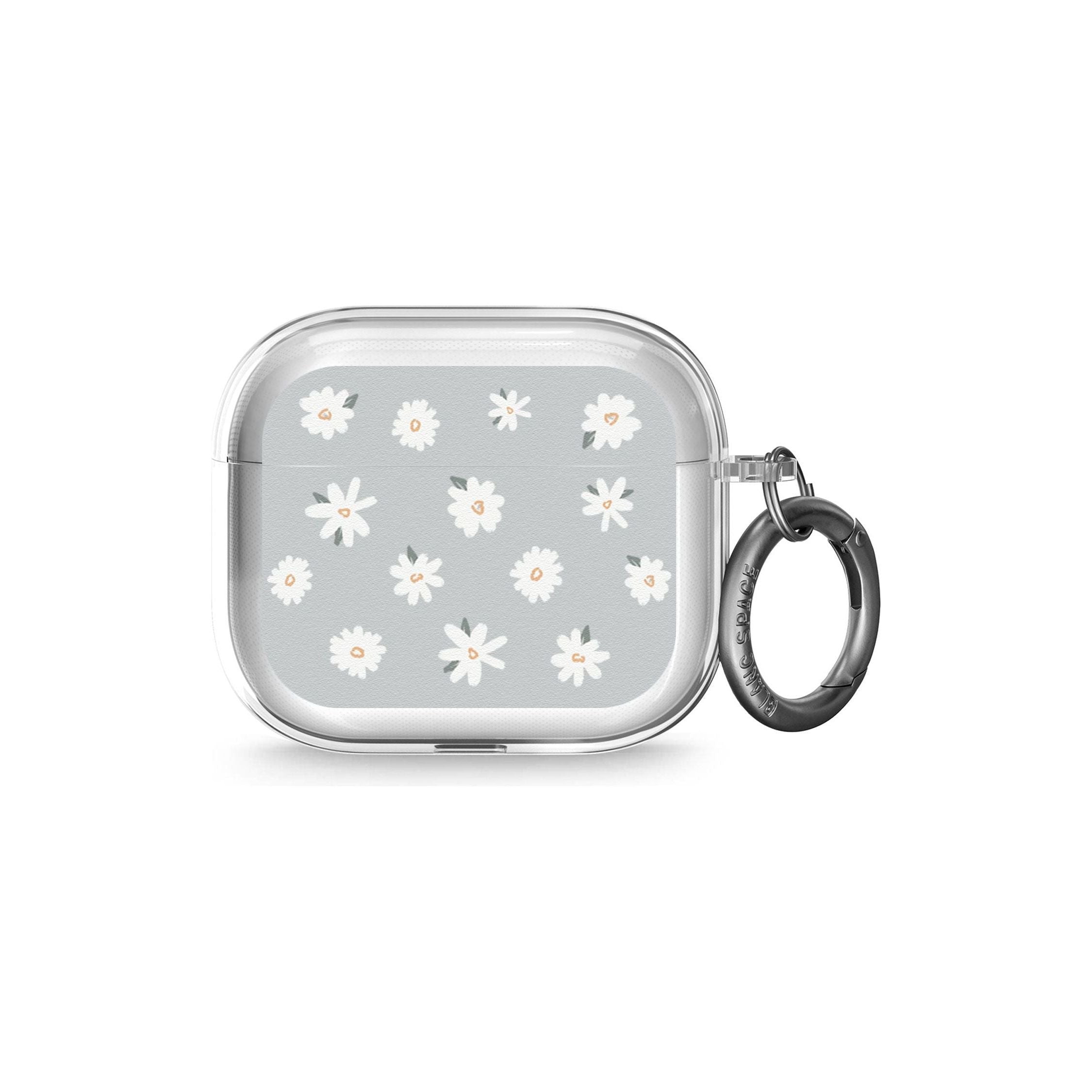Painted Daisy Blue-Grey Cute AirPods Case (3rd Generation)