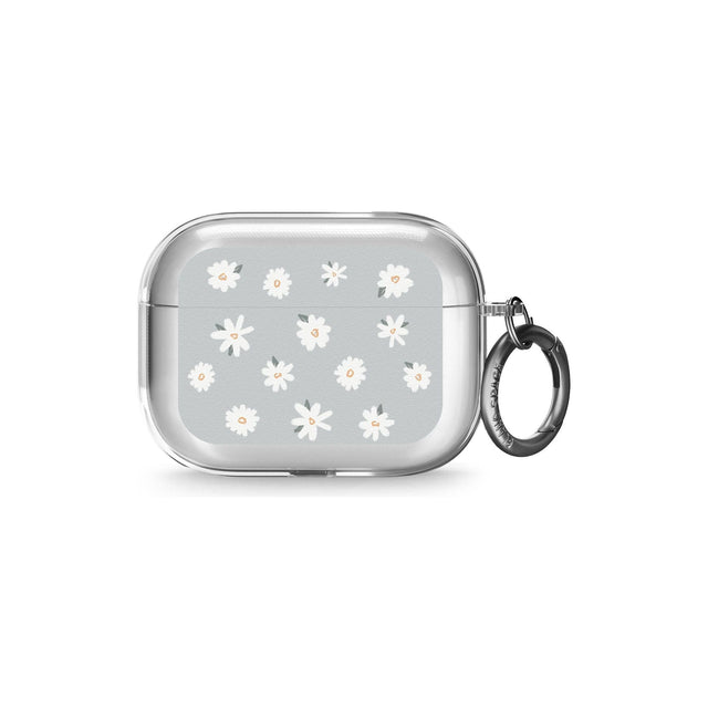 Painted Daisy Blue-Grey Cute AirPods Pro Case