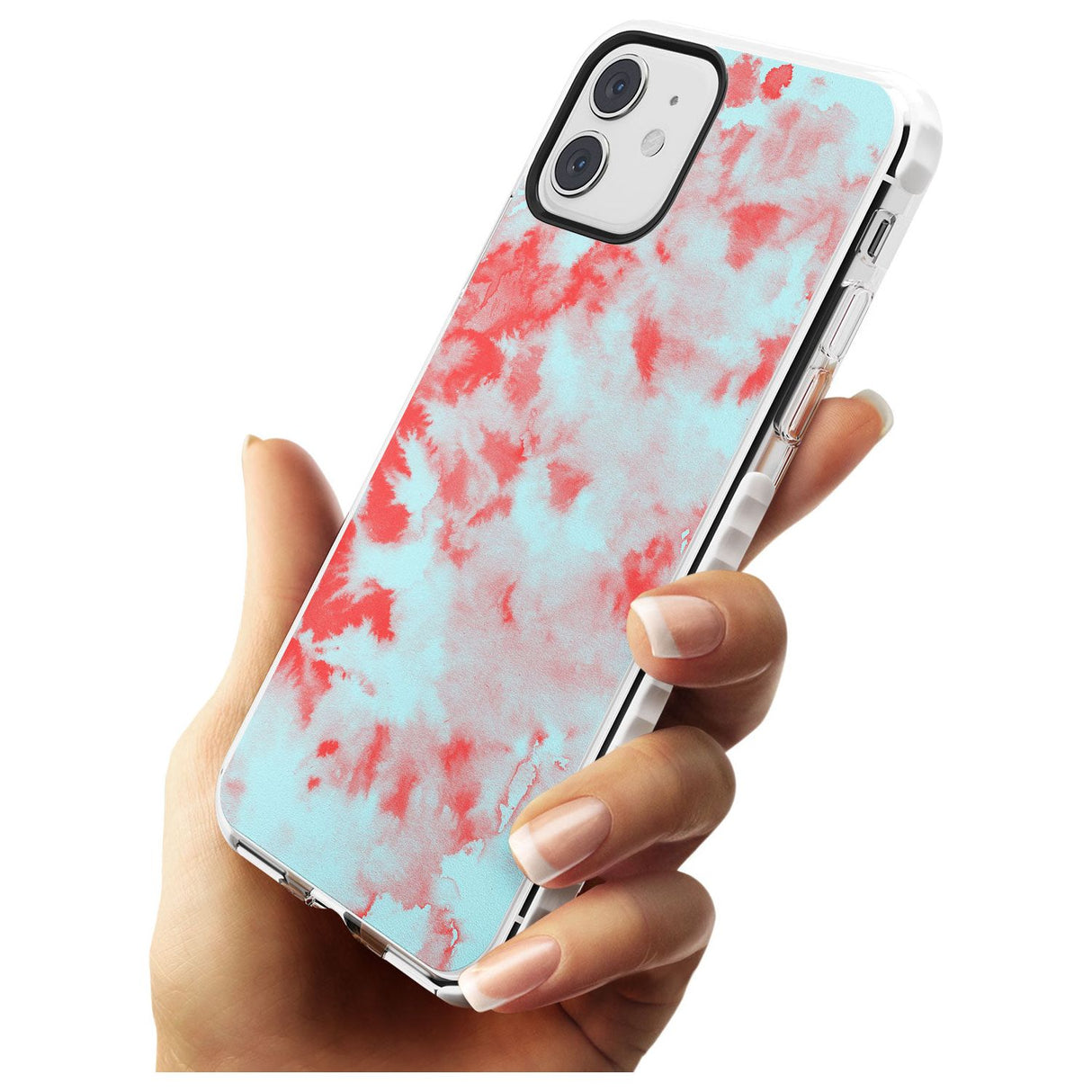 Red & Blue Acid Wash Tie-Dye Pattern Impact Phone Case for iPhone 11