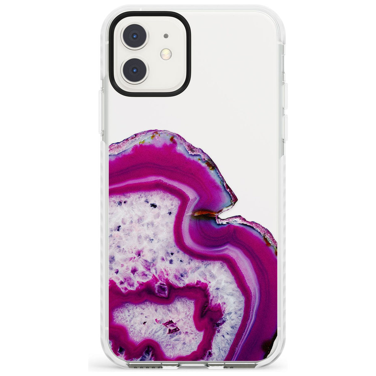 Violet & White Swirl Agate Crystal Clear Design Impact Phone Case for iPhone 11