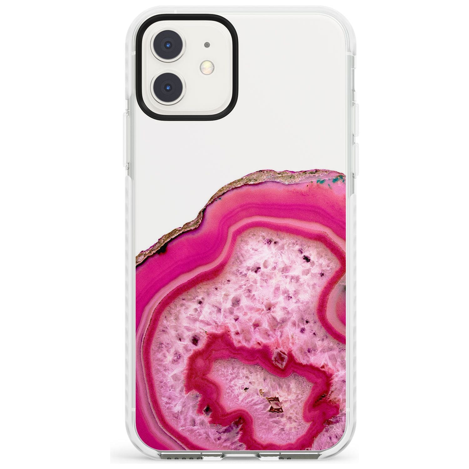 Bright Pink Gemstone Crystal Clear Design Impact Phone Case for iPhone 11