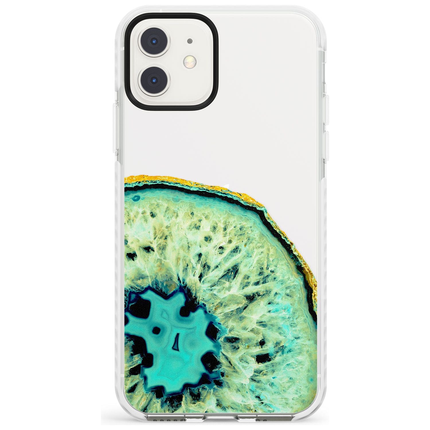 Turquoise & Green Gemstone Crystal Clear Design Impact Phone Case for iPhone 11
